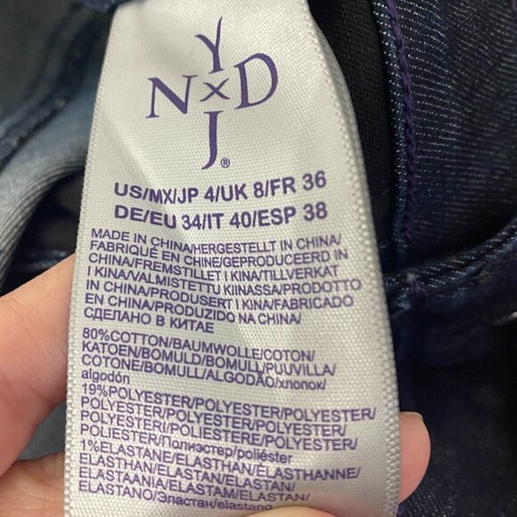 NYDJ | Ariel Dark Wash Studded Crop Denim Jeans, Women’s Size 4 - Picture 7 of 7